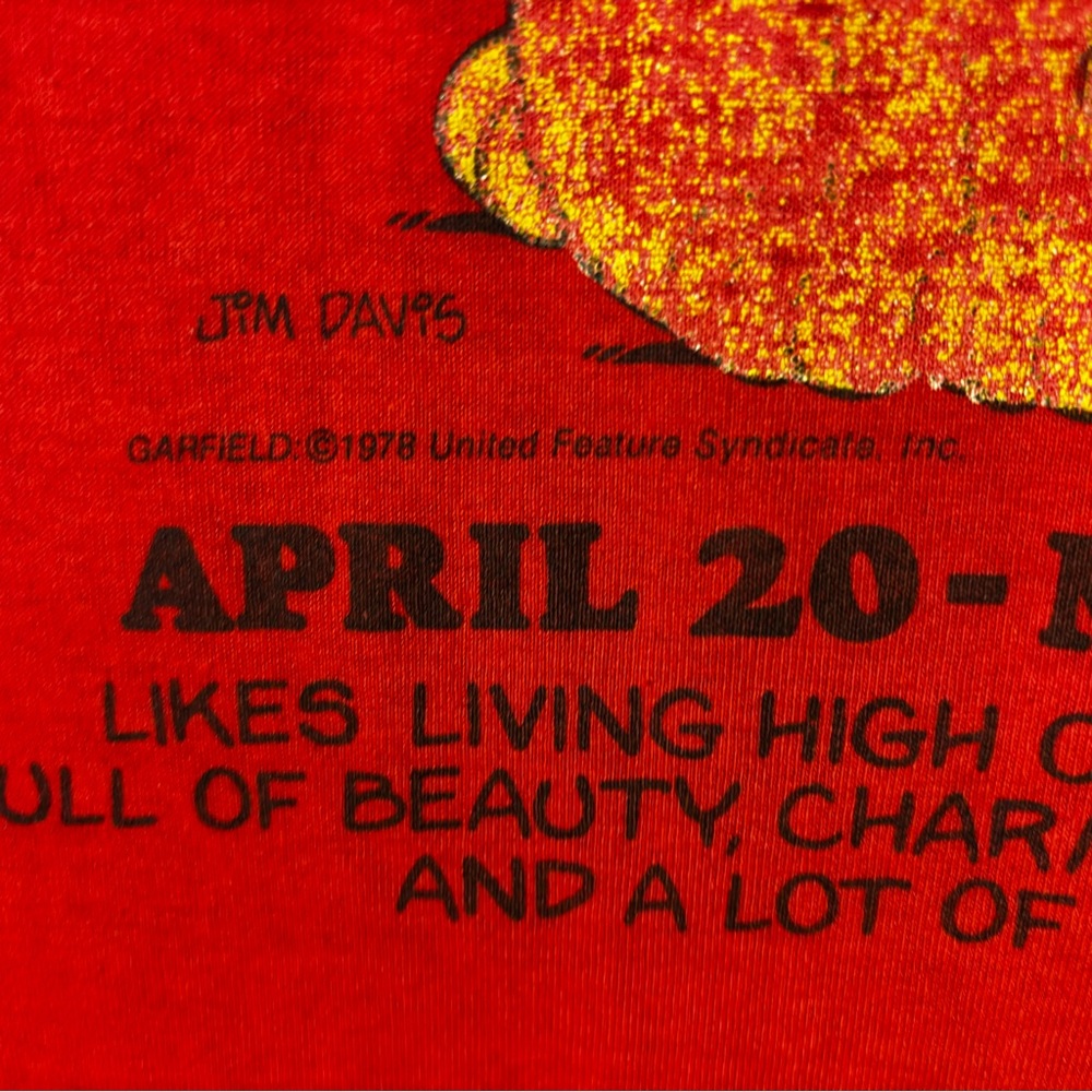 Super rare Vintage zodiac Garfield Taurus Tee - Picture 3 of 8